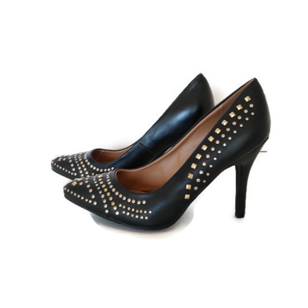 Lane Bryant Black Leather Shoes Sz M
